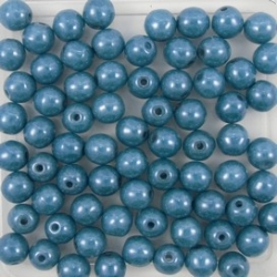 #13 50 Stück Perlen rund Ø 5 mm - opak denim blue perl