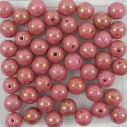 #05.01 25 Stück Perlen rund - opak rosé goldluster - Ø 6 mm