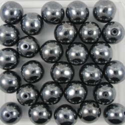 #15 25 Stück Perlen rund - Ø 8mm hematit