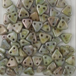 #20 10g Triangle-Beads 6mm - opaque alabaster luster green