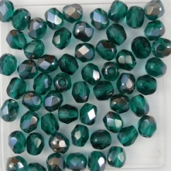 #11 25 Stück - 5,0 mm Glasschliffperlen - emerald half bronze