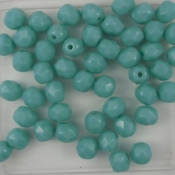 #14 25 Stück - 5,0 mm Glasschliffperlen - opak green turquoise