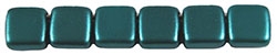 50 Stück Two-Hole Flat Square 6mm - met. dark green