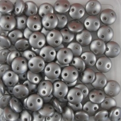 #51 - 50 Stück Two-Hole Lentils 6mm - Met. Pearl Coat Silver