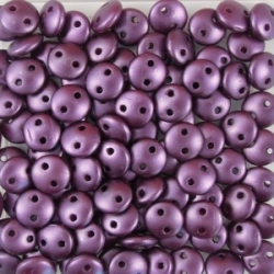 #52 - 50 Stück Two-Hole Lentils 6mm - Met. Pearl Coat Purple