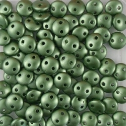 #54 - 50 Stück Two-Hole Lentils 6mm - Met. Pearl Coat Olive