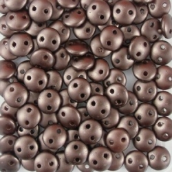 #55 - 50 Stück Two-Hole Lentils 6mm - Met. Pearl Coat Dk Brown