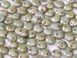 #40 - 50 Stück Lentils 6x2,5 mm Alabaster Blue Luster