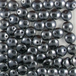 #41 - 50 Stück Lentils 6x2,5 mm Jet hematite