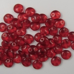 #58 - 50 Stück Two-Hole Lentils 6mm - tr. siam ruby