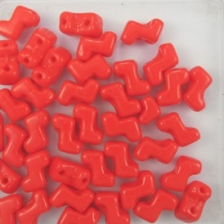 #15.0 - 25 Stück Two-Hole ZET Beads 5x6mm - red