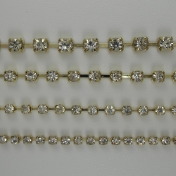 1 m Strasskette crystal Ø ± 2,5mm - gold