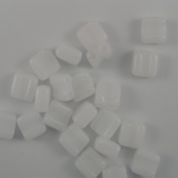 #04 - 25 Stck. H-Tile Beads 6mm - white alabaster