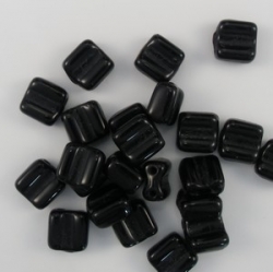 #06 - 25 Stck. H-Tile Beads 6mm - jet