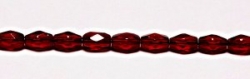 #16 - 30 Stück - 6*4mm Glasschliffperlen - tr. ruby