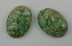 #06 - 1 Cabochon 25x18x5mm (LxBxH) -  grün gemustert