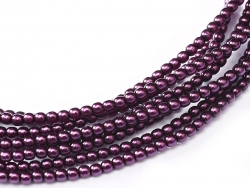 #70 1 Strang - 3,0 mm Glaswachsperlen - purple