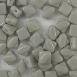 25 Stück Two-Hole Silky Beads 6mm - opak grey