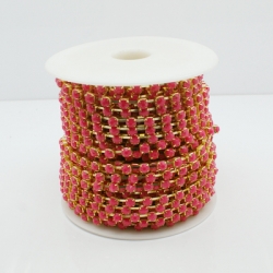 1 m Strasskette rose Ø ± 4x5mm - gold