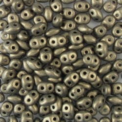 #074a 10g SuperDuo-Beads metalic suede beige