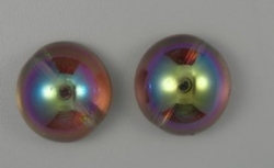 #07 - 1 Dome Bead 14x8mm - crystal brown rainbow