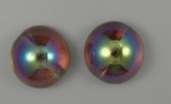#07 - 1 Dome Bead 14x8mm - crystal brown rainbow