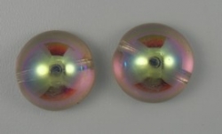 #09 - 1 Dome Bead 14x8mm - crystal lemon rainbow