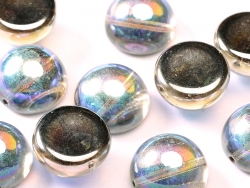 #12 - 1 Dome Bead 14x8mm - crystal graphite rainbow