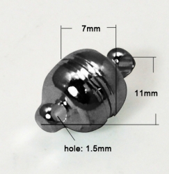 1 Kugel-Magnet-Verschluss Ø 11x7 mm Black