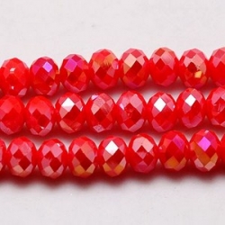 135 facetierte Rondelle 2*3mm red AB -galv.