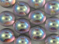 #05a - 1 Dome Bead 12x7mm - crystal silver rainbow