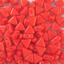 #25 - 50 Stück Kheops Beads 6mm - Opaque Coral Red