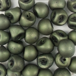 #03 25 Stck. Mushroom Beads 8mm jet matt green metallic
