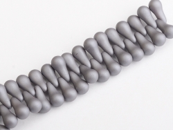 #02 - 1 Strang Bulb Beads 5x10mm - alabaster metallic steel