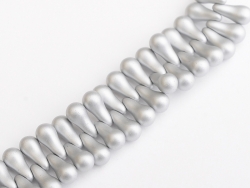 #03 - 1 Strang Bulb Beads 5x10mm - alabaster metallic silver