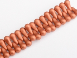 #06 - 1 Strang Bulb Beads 5x10mm - alabaster metallic copper