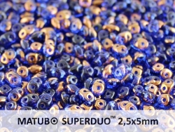 #015a 10g SuperDuo-Beads sapphire semi bronze luster