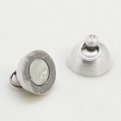 1 Kugel-Magnet-Verschluss Ø 10x17 mm Nickelfarben mattiert