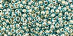 10 g TOHO Seed Beads 11/0 TR-11-0990 - Gold-Lined Aqua (E)