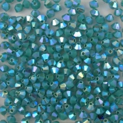 #30.2 25 Stück - 3,0 mm Crystal Bicone opak turquoise 2AB