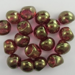 #08 20 Stck. Mushroom Beads 8mm tr. pink goldluster