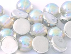 #05b - 1 Dome Bead 10x6mm - crystal silver rainbow