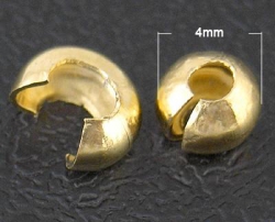 10 Stück Klappkugel ø 4 mm - gold - glatt