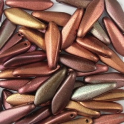 #51.2 - 30 Stück Dagger 16*5 mm Copper Matt Iris