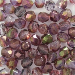#01.07 25 Stück - 6,0 mm Glasschliffperlen - crystal pink half g