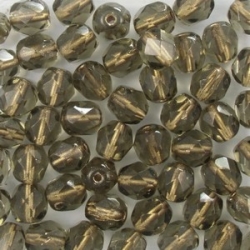 #08.02 25 Stück - 6,0 mm Glasschliffperlen - Smoke Topaz Bronze 