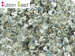#11.00 50 Stck. Button Beads 4mm Crystal Silver Rainbow