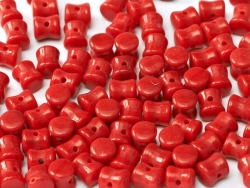 #09a - 25 Stck. Diabolo Beads 4x6 mm opak red