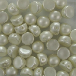 #15 25 Stck. 2-Hole Cabochon 6mm Pastel Lt Cream