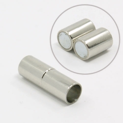 1 Magnet-Verschluss Ø 15x5mm zum Kleben - Edelstahl Hochglanz